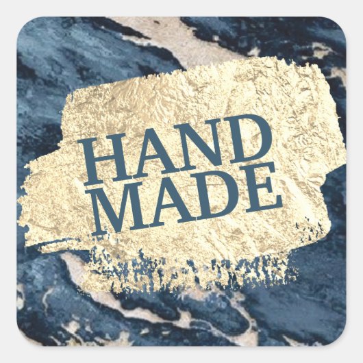 ブルー&金ゴールドステッカー スクエアシール (正面)