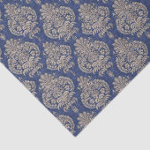 ブルー&金ゴールドダマスクティッシュペーパー 薄葉紙 (詳細)