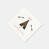 ブルー&金ゴールドテペボホアニエージエイジバースデーパーティー スタンダードカクテルナプキン (角)