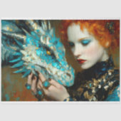 ブルー&金ゴールドドラゴンファンタジーデクページ 薄葉紙 (正面)