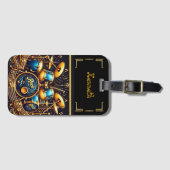 ブルー&金ゴールドドラムセット ラゲッジタグ (正面横)