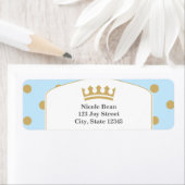 ブルー&金ゴールドド王室のットクラウンプリンス住所 シール (インサイチュ)