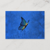 ブルー，金ゴールドバタフライキンセニェラRSVPカード アドバイスカード (裏面)