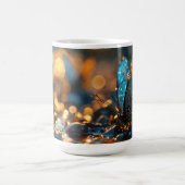 ブルー&金ゴールドバタフライデザインセラミックマグカップ コーヒーマグカップ (中央)