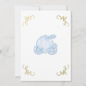 ブルー&金ゴールドパンプキンキャリッジスウィート16パーティー 招待状 (裏面)