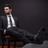 ブルー&金ゴールドビットコイン暗号コインパターン ネクタイ