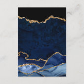 ブルー&金ゴールドフェイクグリッターアゲ結婚ート詳細 エンクロージャーカード (裏面)