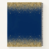 ブルー&金ゴールドフォト卒業ゲストブック ノートブック (裏面)