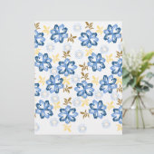 ブルー&金ゴールドフローラスクラップブック紙 (スタンド正面)