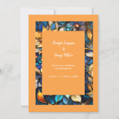 ブルー&金ゴールドフローラステンドグラスエレガントな結婚式 (正面)