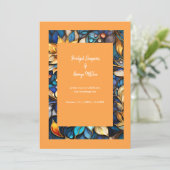 ブルー&金ゴールドフローラステンドグラスエレガントな結婚式 (スタンド正面)