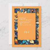 ブルー&金ゴールドフローラステンドグラスエレガントな結婚式 (裏面)