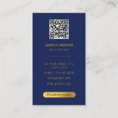 ブルー&金ゴールドプロフェッショナルフォト実在エステートエージェント 名刺 (裏面)