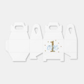 ブルー&金ゴールドボーイズONE 1stバースデーパーティーのお願い フェイバーボックス (折り畳みなし)