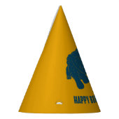 ブルー&金ゴールドマンガウルマンモスパーソナライズされた パーティーハット (左)