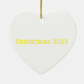 ブルー&金ゴールドミシガン セラミックオーナメント (裏面)