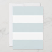 ブルー&金ゴールドモダンオストライプベイビーシャワー招待状 招待状 (裏面)