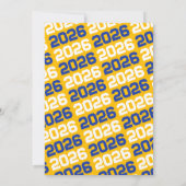 ブルー&金ゴールドモダン卒業写真招待状 招待状 (裏面)