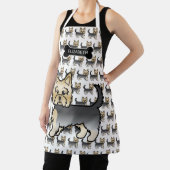 ブルー&金ゴールドヨークシャーテリアかわいい犬と名前 エプロン (インサイチュ)