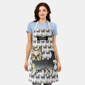 ブルー&金ゴールドヨークシャーテリアかわいい犬と名前 エプロン (着用した状態)
