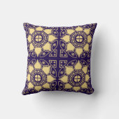 ブルー&金ゴールドリバーシブル装飾用クッション クッション (裏面)