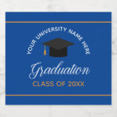 ブルー・金ゴールド卒業カスタムパーティー2022年クラス ビールラベル (シングルラベル)