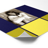 ブルー&金ゴールド卒業式のポスター ポスター (角)