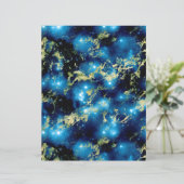 ブルー&金ゴールド大理石銀河系スクラップブック紙シート (スタンド正面)