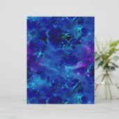 ブルー&金ゴールド大理石銀河系スクラップブック紙シート (スタンド正面)