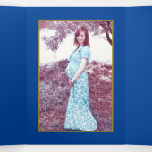 ブルー&金ゴールド水玉模様ベビーシャワースイート 三つ折り招待状 (内部中)