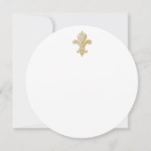 ブルー&金ゴールド素朴ヴィンテージ動揺してモノグラム サンキューカード (裏面)