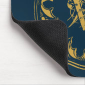ブルー&金ゴールド素朴ヴィンテージ動揺してモノグラム マウスパッド (コーナー)