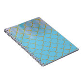 ブルー&金ゴールド虹色きらめくマーメイドはかりで測 ノートブック (右側)