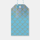 ブルー&金ゴールド虹色きらめくマーメイドパーティー ギフトタグ (裏面)