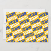 ブルー&金ゴールド3 Photo Graduation Thank 招待状 (裏面)