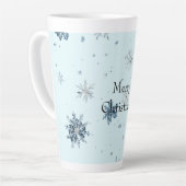 ブルー+雪の結晶+クリスマス カフェラテマグ (左アングル)