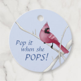 ブルー（鳥）ショウジョウコウカンチョウ赤ポップ・アートのちゃんシャワーポップ! フェイバータグ