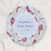 ブルー（鳥）ショウジョウコウカンチョウ赤ポップ・アートのちゃんシャワーポップ! フェイバータグ (裏面)