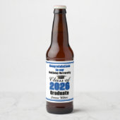 ブルー 2026年卒業パーティー オーダーメイド ビールラベル (正面)
