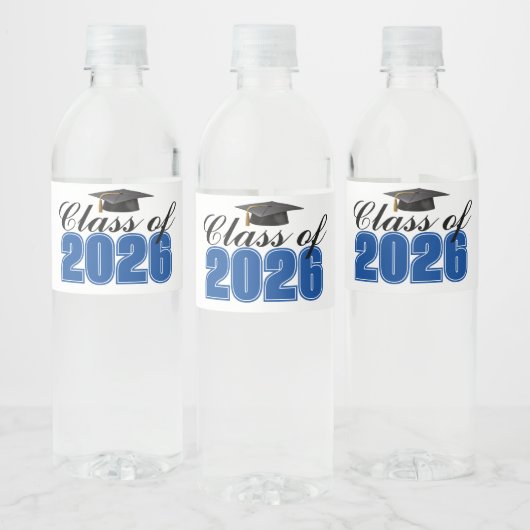 ブルー 2026年卒業パーティー ペットボトルラベル (ボトル)
