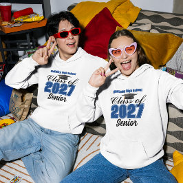ブルー 2027年卒業クラス カスタムハイスクール パーカ
