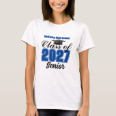 ブルー 2027年 高校卒業予定 女性 Tシャツ (正面)