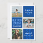 ブルー 3-写真 ファンボックス 卒業式 招待状 (正面)