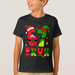 ブルー 67 シックス セブン 6 7 メメクリスマス 楽しい 男の子 Tシャツ
