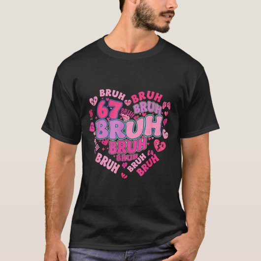 ブルー 67 Six Seven 6 7 メーム バレンタイン グルービー 女性 Tシャツ (正面)