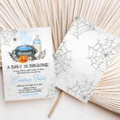 ブルー A ベイビーはハロウィンに誕生 ベイビーシャワー 招待状