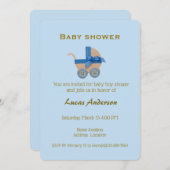 ブルー Boy スツール, シアンブルーの金色タイポグラフィ 招待状 (正面/裏面)