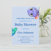 ブルー boy ベイビーシャワー招待状 リトルディノ 招待状 (スタンド正面)