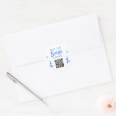 ブルー Buy the Bride a Drink QRコード バチェラー ラウンドシール (封筒)