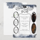 ブルー D20 テーブルトップ RPG ファンタジー ダイス ウェディング インビテーション (正面/裏面)